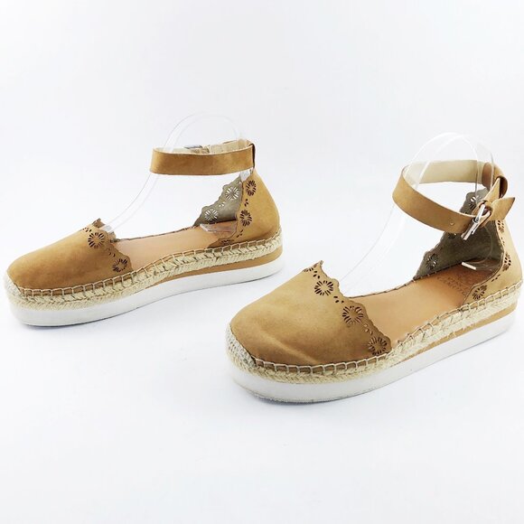 VINCE CAMUTO Breshan Suede Espadrille Closed Toe Platform Sandal 9 - Picture 6 of 12